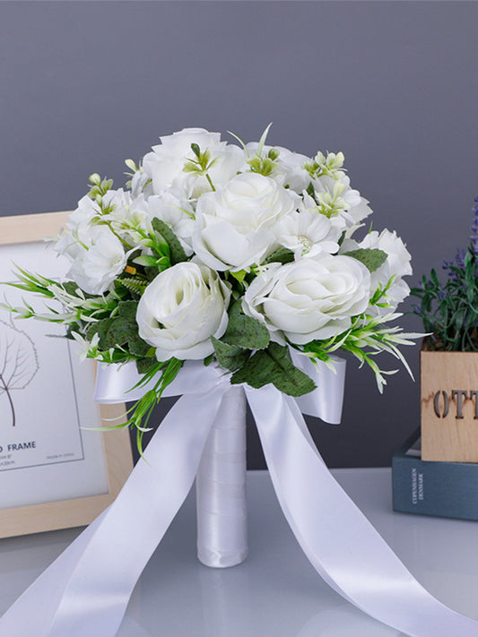 Wedding Flower For The Groom And Bride, Simulated Rose Wedding Bouquet