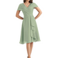 Mother of the Bride Dress Knee-Length V-Neck Chiffon Gown with Ruched Bodice