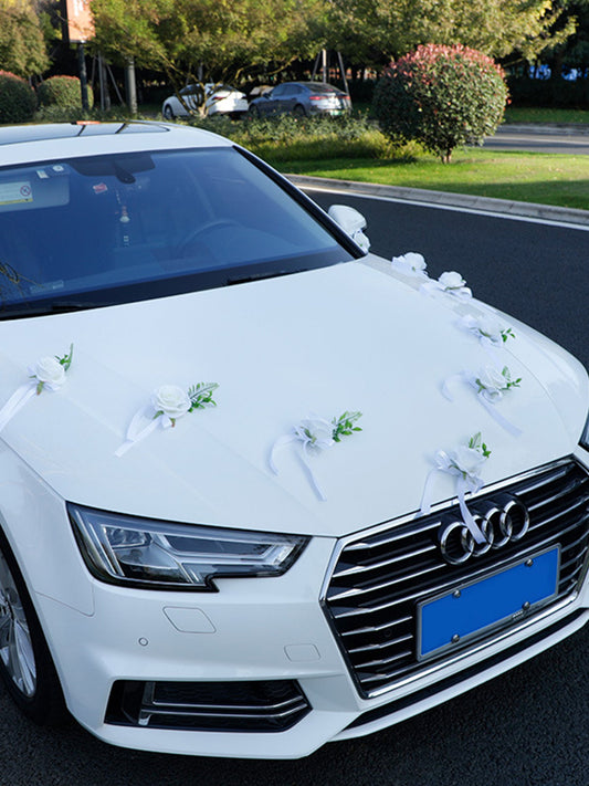 Wedding Car Decoration Flower Mirror Tied Flower