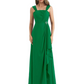 Square Neck Mother of the Bride Dress Floor-Length Chiffon Gown with Ruched Bodice