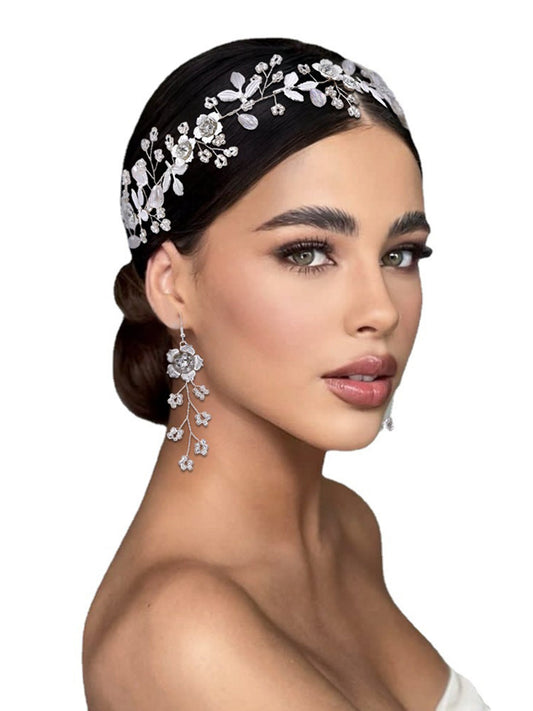 Sparkly Headband Crystal Hair Accessories Alloy Flowers