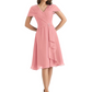 Mother of the Bride Dress Knee-Length V-Neck Chiffon Gown with Ruched Bodice