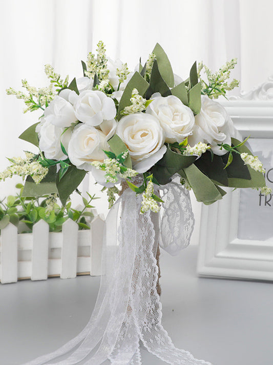Wedding Flower For The Groom And Bride, Simulated Rose Wedding Bouquet
