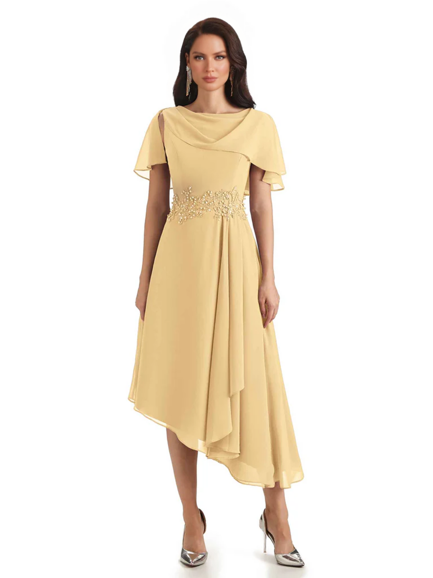 Elegant Tea-length Gown Trending 2026 Styles with Asymmetric Hem