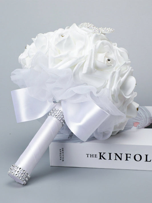 Wedding Flower For The Groom And Bride, Simulated Rose Wedding Bouquet
