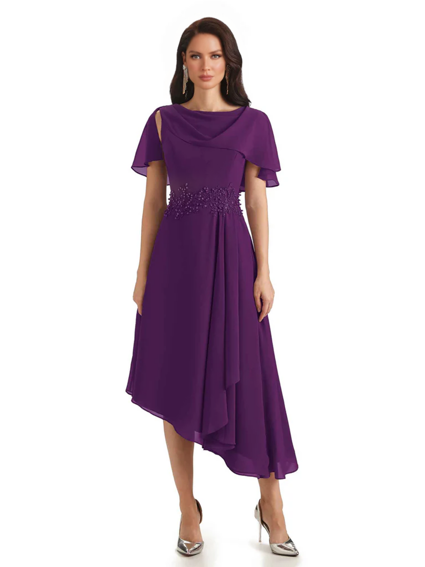 Elegant Tea-length Gown Trending 2026 Styles with Asymmetric Hem