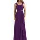 Square Neck Mother of the Bride Dress Floor-Length Chiffon Gown with Ruched Bodice