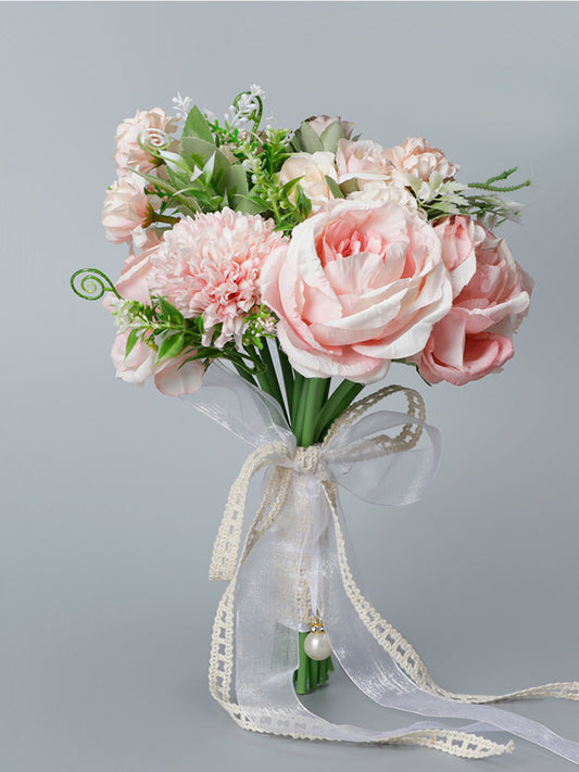 Wedding Flower For The Groom And Bride, Simulated Common Peony Wedding Bouquet