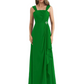 Square Neck Mother of the Bride Dress Floor-Length Chiffon Gown with Ruched Bodice