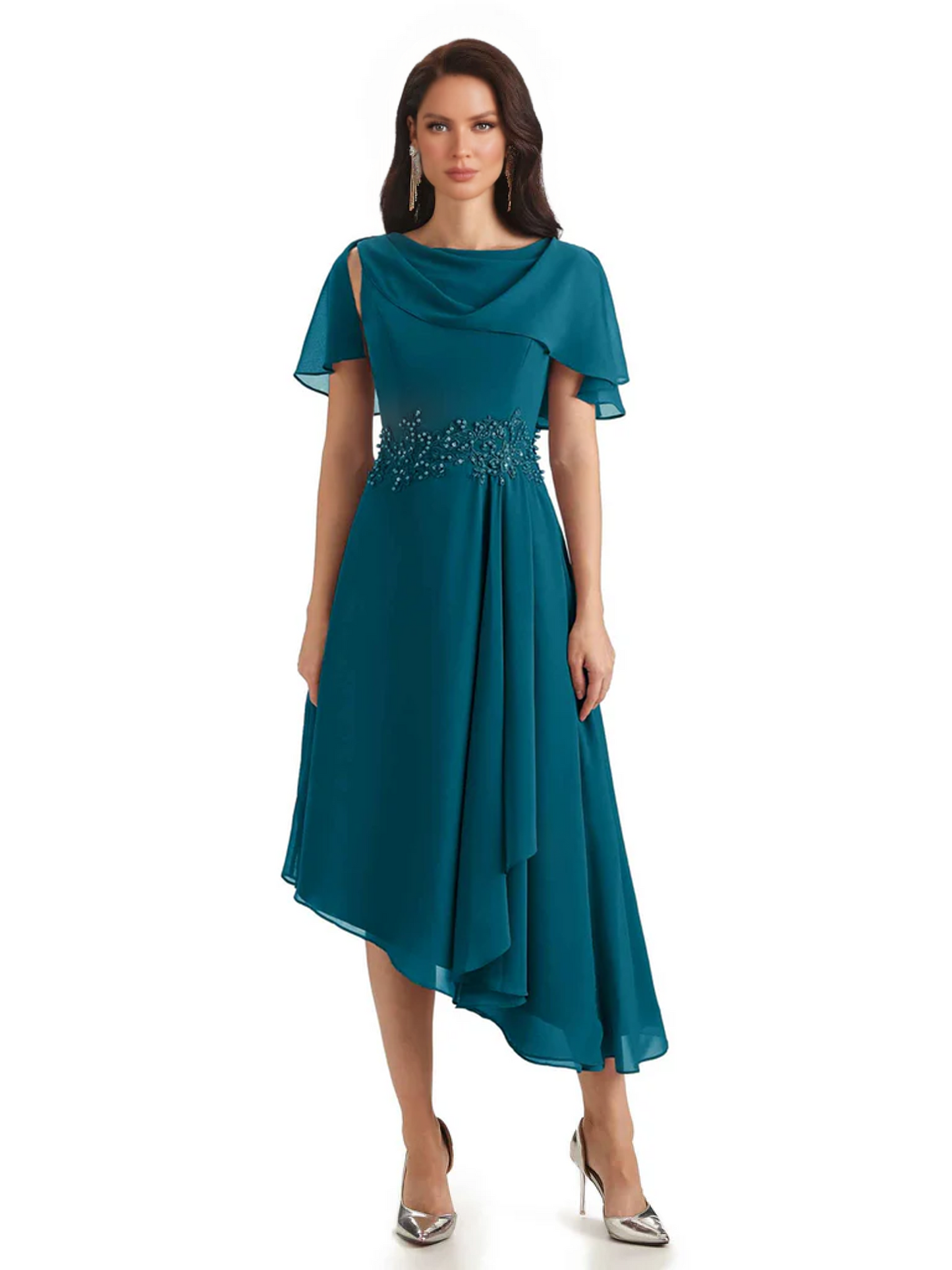 Elegant Tea-length Gown Trending 2026 Styles with Asymmetric Hem