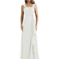 Square Neck Mother of the Bride Dress Floor-Length Chiffon Gown with Ruched Bodice