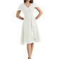 Mother of the Bride Dress Knee-Length V-Neck Chiffon Gown with Ruched Bodice