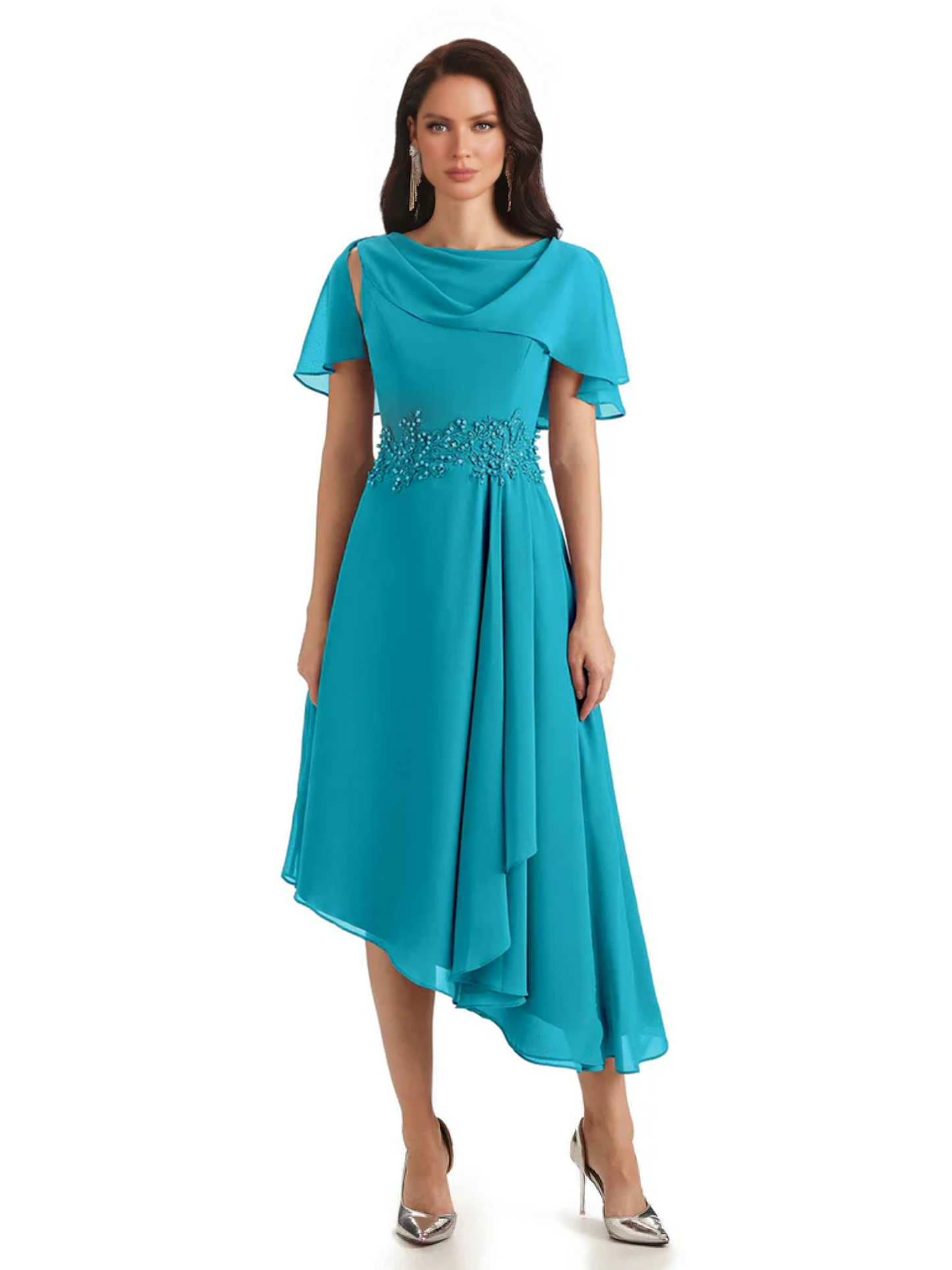 Elegant Tea-length Gown Trending 2026 Styles with Asymmetric Hem