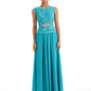 Mother of the Bride Dress Floor-Length Chiffon Gown with Embroidered Lace Bodice