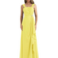 Square Neck Mother of the Bride Dress Floor-Length Chiffon Gown with Ruched Bodice