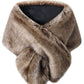 Women Luxury Faux Fur Coat Jackets Wrap Cape Shawl for Wedding Party