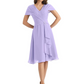 Mother of the Bride Dress Knee-Length V-Neck Chiffon Gown with Ruched Bodice