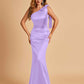 Lilac Mismatched Sexy Silky Satin Mermaid Long Bridesmaid Dresses Online