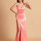 Sexy Sweetheart Silky Satin Mermaid With Appliques Elegant Long Bridesmaid Dresses