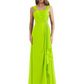 Square Neck Mother of the Bride Dress Floor-Length Chiffon Gown with Ruched Bodice