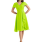 Mother of the Bride Dress Knee-Length V-Neck Chiffon Gown with Ruched Bodice