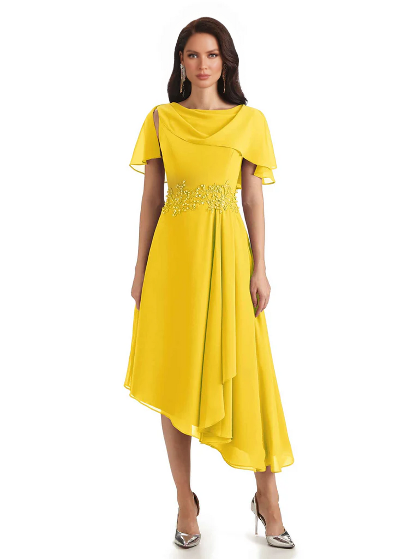 Elegant Tea-length Gown Trending 2026 Styles with Asymmetric Hem