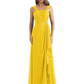 Square Neck Mother of the Bride Dress Floor-Length Chiffon Gown with Ruched Bodice