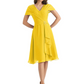 Mother of the Bride Dress Knee-Length V-Neck Chiffon Gown with Ruched Bodice
