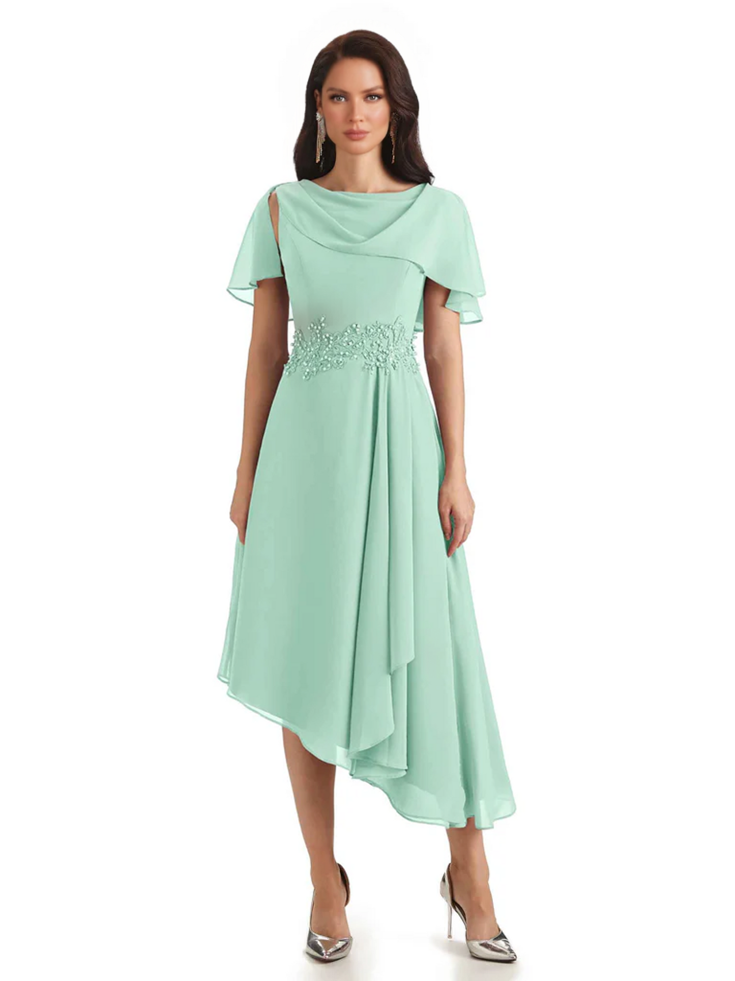 Elegant Tea-length Gown Trending 2026 Styles with Asymmetric Hem