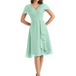 Mother of the Bride Dress Knee-Length V-Neck Chiffon Gown with Ruched Bodice