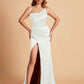 Elegant Silky Satin Mermaid One Shoulder With Pleats Long Bridesmaid Dresses