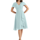 Mother of the Bride Dress Knee-Length V-Neck Chiffon Gown with Ruched Bodice