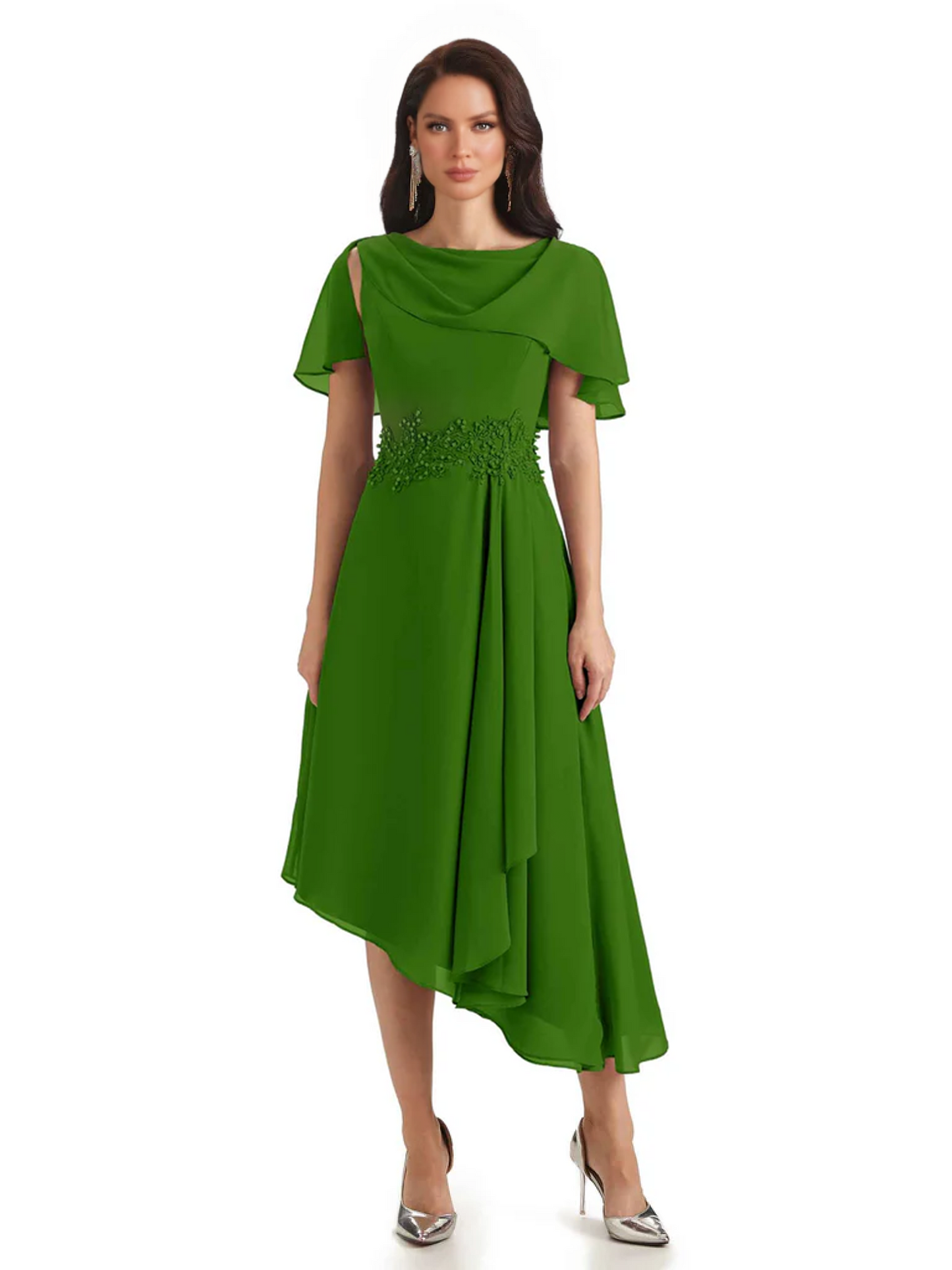 Elegant Tea-length Gown Trending 2026 Styles with Asymmetric Hem