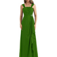 Square Neck Mother of the Bride Dress Floor-Length Chiffon Gown with Ruched Bodice