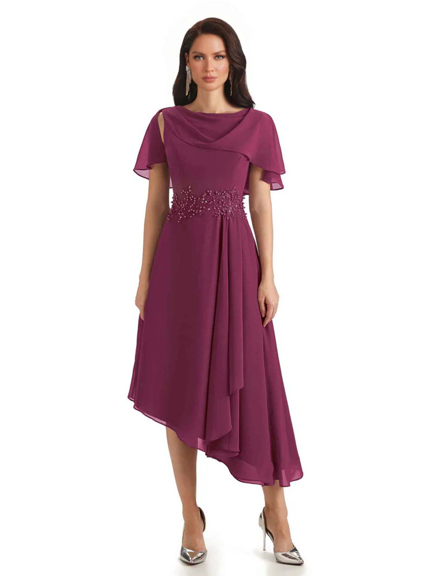 Elegant Tea-length Gown Trending 2026 Styles with Asymmetric Hem