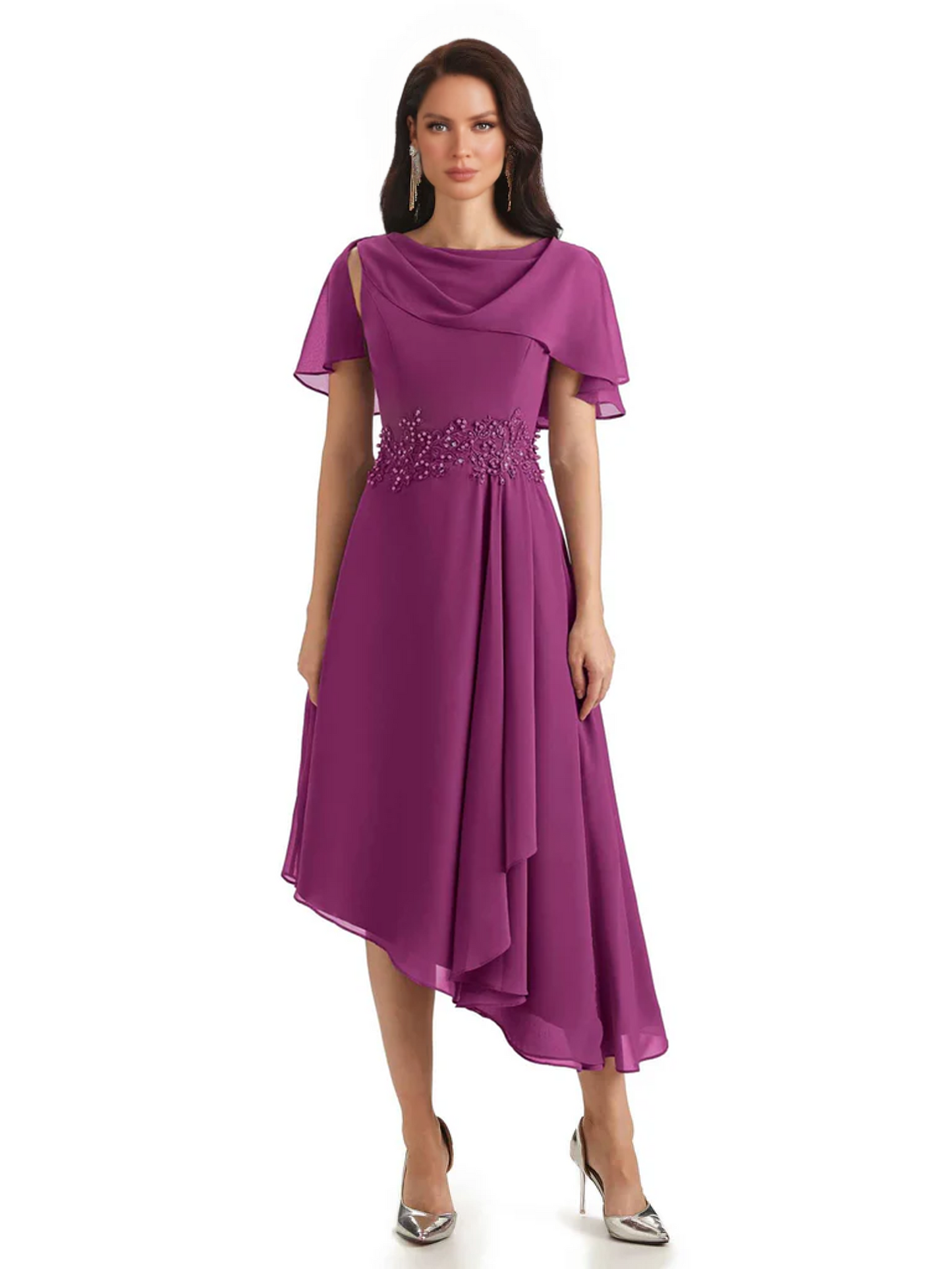 Elegant Tea-length Gown Trending 2026 Styles with Asymmetric Hem