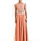 Mother of the Bride Dress Floor-Length Chiffon Gown with Embroidered Lace Bodice