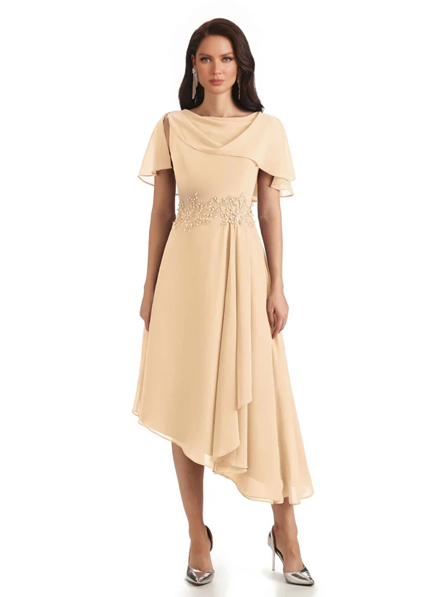 Elegant Tea-length Gown Trending 2026 Styles with Asymmetric Hem