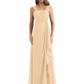 Square Neck Mother of the Bride Dress Floor-Length Chiffon Gown with Ruched Bodice
