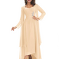 Elegant Asymmetric Neck Long A-Line Chiffon Mother of the Brides Dresses Mom Outfit