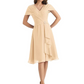 Mother of the Bride Dress Knee-Length V-Neck Chiffon Gown with Ruched Bodice