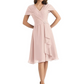 Mother of the Bride Dress Knee-Length V-Neck Chiffon Gown with Ruched Bodice