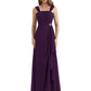 Square Neck Mother of the Bride Dress Floor-Length Chiffon Gown with Ruched Bodice