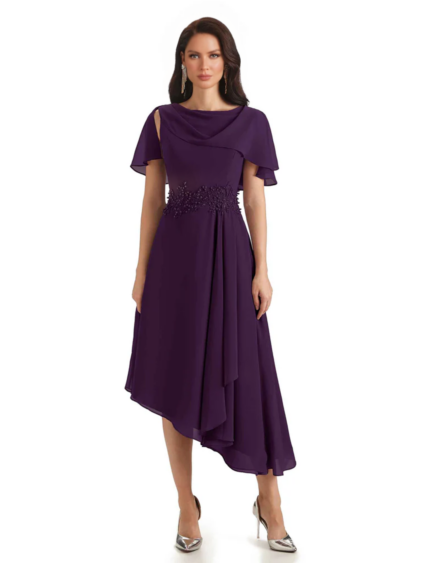 Elegant Tea-length Gown Trending 2026 Styles with Asymmetric Hem