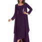 Elegant Asymmetric Neck Long A-Line Chiffon Mother of the Brides Dresses Mom Outfit