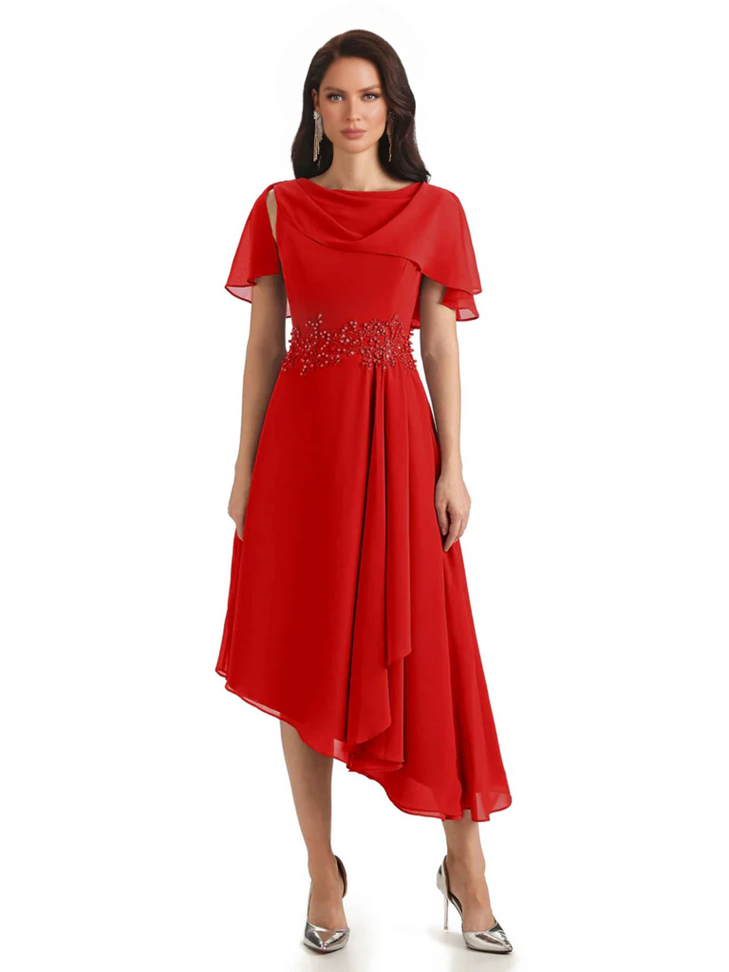 Elegant Tea-length Gown Trending 2026 Styles with Asymmetric Hem