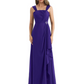 Square Neck Mother of the Bride Dress Floor-Length Chiffon Gown with Ruched Bodice