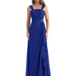 Square Neck Mother of the Bride Dress Floor-Length Chiffon Gown with Ruched Bodice