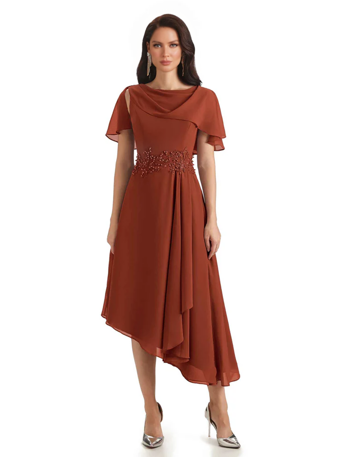 Elegant Tea-length Gown Trending 2026 Styles with Asymmetric Hem