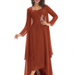 Elegant Asymmetric Neck Long A-Line Chiffon Mother of the Brides Dresses Mom Outfit
